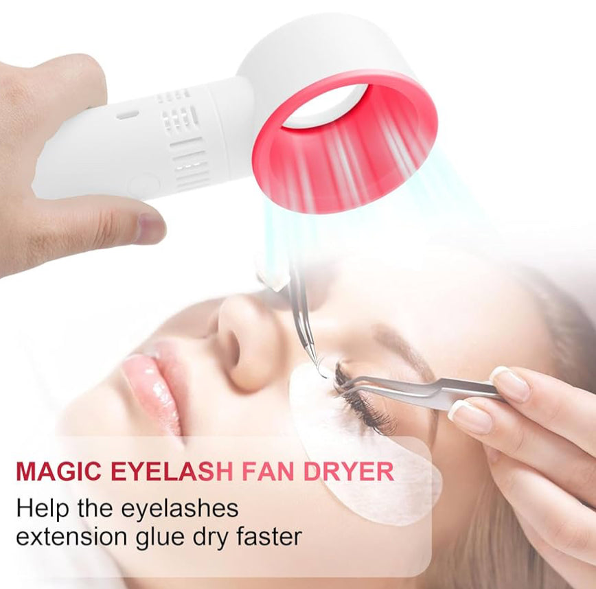 White Portable USB Rechargeable Mini Fan Eyelash Fan Dryer Bladeless Handheld for Eyelash Extension
