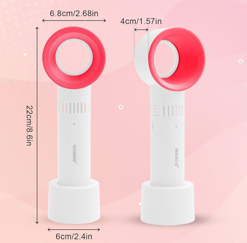 White Portable USB Rechargeable Mini Fan Eyelash Fan Dryer Bladeless Handheld for Eyelash Extension
