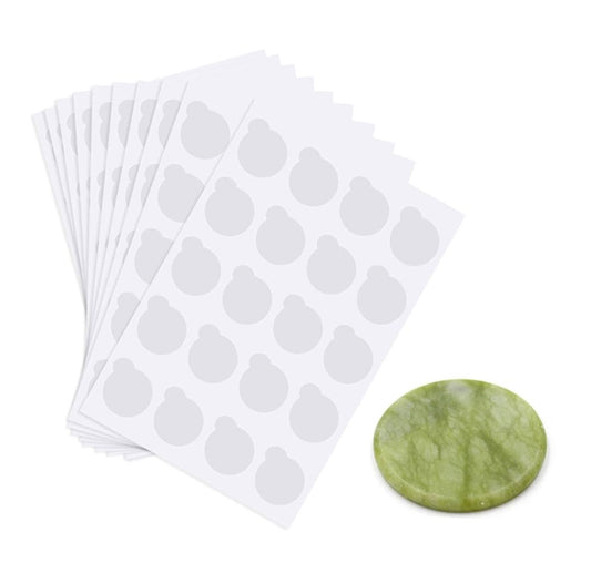 200 Pcs Eyelash Extension Adhesive Glue Pallet Sticker Pads, Disposable Waterproof Adhesive Holder Pad and 1 Pcs Eyelash Extension Jade Stone
